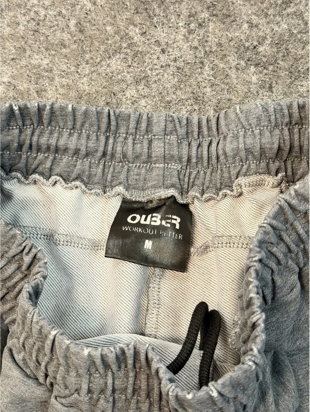 Ouber Workout Better Men’s Gray Athletic Sweat Shorts Drawstring Size Small
